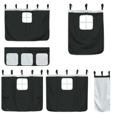Produktbild von "Winterschlussverkauf " Vorhänge für Hochbett Weiß und Schwarz Polyester - DEMöbel5843600