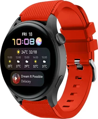 Produktbild von Strap-it Huawei Watch 3 (Pro) Silikonarmband (Rot)
