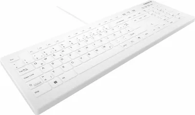 Produktbild von Contour Design Active Key Contour QuickClean Medizinische Tastatur Abnehmbare Abdeckung Full-Size Kabelgebunden Weiß DE C8112, Volle Größe (100%), Kabelgebunden, USB, Scherenschalter, QWERTZ, Weiß