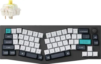 Produktbild von Keychron Q8 Max QMK/VIA Kabellose Mechanische Tastatur, Hot-Swap, RGB, QWERTY US, Knob, Carbon Black, Gateron Jupiter Banana - Q8M-M4