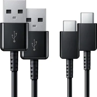 Two USB-A to USB-C cables are shown against a white background.