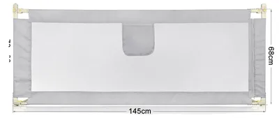 Zdjęcie produktu dla Barierka do łóżka, z regulacją wysokości, konstrukcja z siatką zabezpieczającą, 150 cm