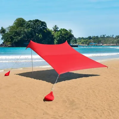Produktbild von Strandzelt UV50+ - 2 x 2 m - 3 x 3 m - 4 x 4 m - mit 2 Eisenstangen - 4 Sandsäcken