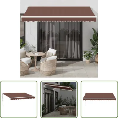 Produktbild von The Living Store Markise Automatisch mit LED Braun 350x250 cm
