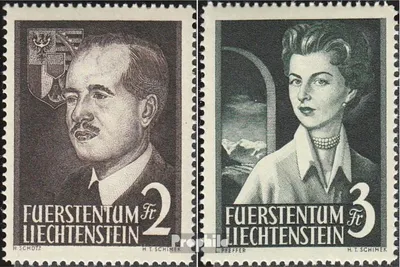 Produktbild von Briefmarken Liechtenstein 1955 Mi 332-333 (kompl.Ausg.) gestempelt Fürstenpaar