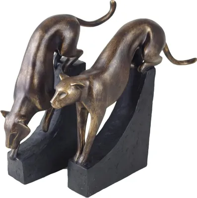 Produktbild von Panther Dekofiguren schwarz-bronze 2 Stück Skulpturen Polystone