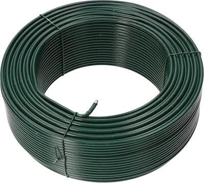 Obrázek produktu pro KOTARBAU® Zahradní drát 3,80 x 100 m PVC potah Zelený drát pro rostliny Řemeslnický drát Vázací drát Napínací drát Plotový drát pro vázání rostlin Pozinkovaný