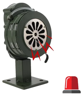 Productafbeelding van Draagbare sirene, aluminiumlegering, geluidsniveau 110 ± 2 dB, hoogte 23 cm, buitendiameter 11,5 cm, handbediening
