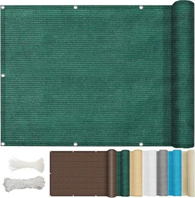 Image de Brise-vue pour balcon - 95 % d'opacité - 125 x 85 cm - Vert foncé