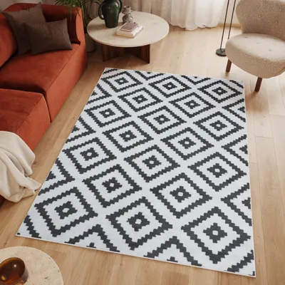 Obrázok produktu pre Tapiso Koberec LUXURY Moderná biela sivá obývacia izba ÖKOTEX 140 x 200 cm