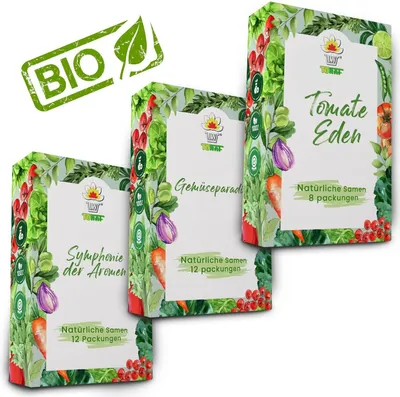 Produktbild von Samen Gemüsesaat Gemüsesamen Gemüsesamenset Gemüsesorten 32 Stück Gemüse Samen Mix Tomaten Paprika Gurke Gelbe Bohnen Zwiebeln Zucchini