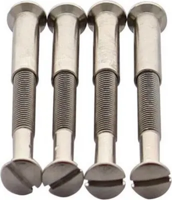 Produktbild von Hülsenschrauben + Hülsenmutter M4x38 mm vernickelt zur Montage für Türdrücker je 4 Stück