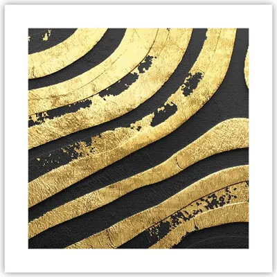 Produktbild von Poster - Poster ohne Rahmen - Abstraktion dreidimensional Gold - 40x40 cm - Wand Bild - Wanddeko - Wandbilder - Kunstposter - Wandposter - Bilder - Kunstdruck - Wanddekoration - P2XAC40x40-4461