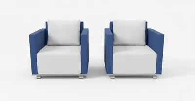 Immagine prodotto di Lussuoso set di divani con angoli arrotondati, stile minimalista, colore blu
