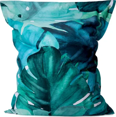 Produktbild von Lumaland XXL Sitzsack Limited Edition "Botanical" mit Print Blätter, Pflanzen, Botanik, 140x180cm Indoor / Outdoor Sitzkissen inkl. Füllung 380 Liter EPS-Perlen