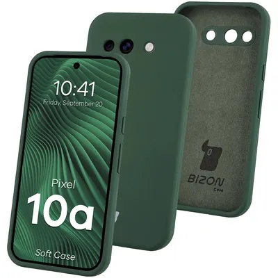 Produktbild von Silikon Handyhülle für Google Pixel 10a, Bizon Soft Case, Dunkelgrün