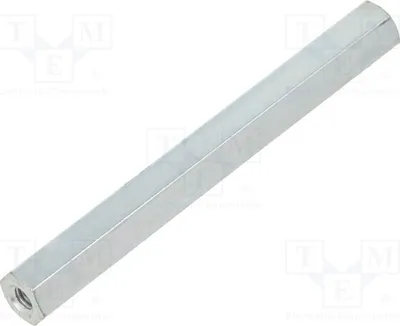Imagen del producto de 10 conectores de distancia con rosca, forma hexagonal interior: M3, longitud 55 mm. 125 elementos de distanciación