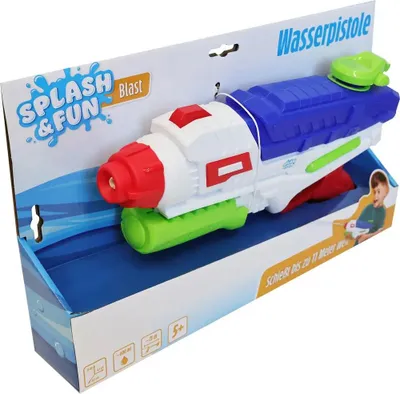 Produktbild von Splash & Fun Splash & FUn Wasserpistole, Schuss- und Pumpfunktion, 34 cm
