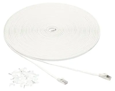 Zdjęcie produktu dla Kabel Ethernet RJ45 Cat-7 Gigabit, 30,5 m, biały