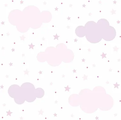 Produktbild von 139 Wandtattoo Wolken, Sterne und Punkte Set rosa pink - 87 Stück - Größe 1250 x 700 mm
