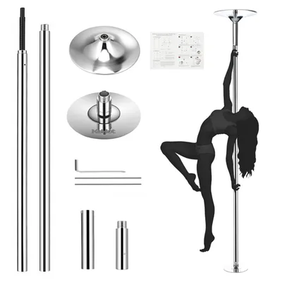 Produktbild von Tanzstange 45 mm, Pole Dance Stange 223,5–274,5 cm Höhenverstellbar, Statisch & bis 200 kg, Abnehmbar, Silber