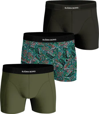 Productafbeelding van Björn Borg - Heren - Premium boxershorts, 3-pack - Kleuren: bont/grijs/groen - Maat: S