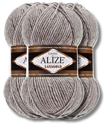 Image de Alize 3x 100g, fil Lanagold, couleur unie, idéal pour le crochet et le tricot (283)