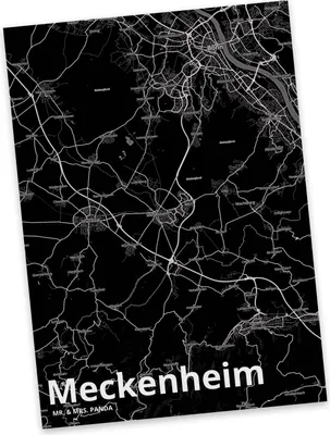 Produktbild von Mr. & Mrs. Panda Postkarte Meckenheim - Geschenk, Grußkarte, Stadt, Ansichtskarten, Dorf Karte Landkarte Map Stadtplan, Motivkarte, Ansichtskarte, Postkarten
