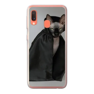 Produktbild von MuchoWow® Handyhülle Schutzhülle Hülle für Samsung Galaxy A20e Katze - Umhang - Schwarz Silikon Softcase Handy Hülle - Abdeckung