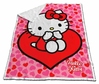 Image de Hello Kitty Korallenrote Sherpadecke 120x150cm