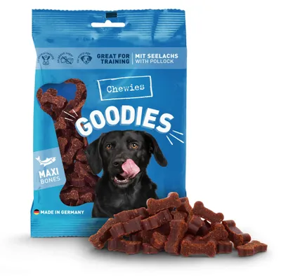 Produktbild von Chewies Hundeleckerli Training Maxi Lachs Knöchelchen - 200 g - Hundesnacks zuckerfrei & mit hohem Fleischanteil - ideal als Trainings-Leckerli für Ihren Hund