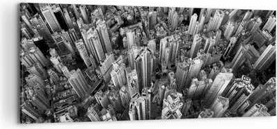 Produktbild von Bild auf Leinwand - Leinwandbild - Einteilig - Wolkenkratzer mit Berge - 120x50cm - Wand Bild - Wanddeko - Wandbilder - Leinwanddruck - Bilder - Wanddekoration - Leinwand bilder - AB120x50-4453