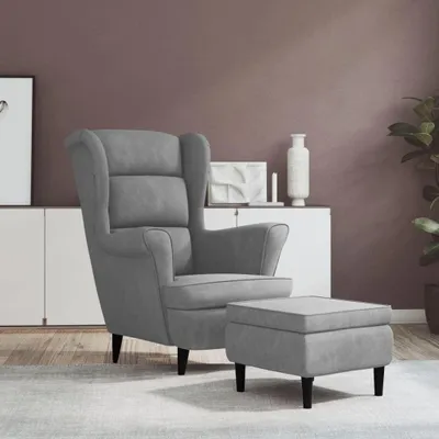 Image de Fauteuil en velours, fauteuil de salon, fauteuil relax en velours avec dossier haut, fauteuil de détente, fauteuil rembourré pour salon, chambre à coucher, bureau