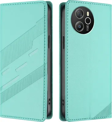Produktbild von Hülle für Blackview Shark 8, Kunstleder Brieftaschen Handyhülle mit Kartenfach und Standfunktion Türkis