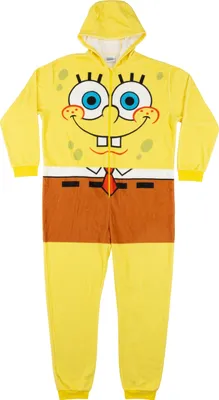 A full-body view of a SpongeBob SquarePants costume.