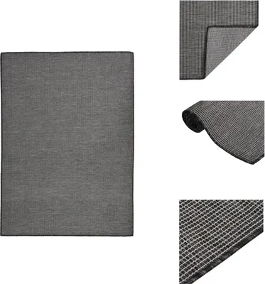 Image de vidaXL Tapis d'extérieur Tissu plat 200x280 cm Gris - Tapis