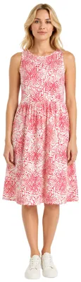 Image de Robe pour femme Stefanel, blanche avec des pois rouges, décontractée, sans manches, taille XXS
