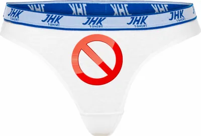 Produktbild von Damen Thong Slip - Boxer-0007-woman-white-h-L - weiß - L - hinten - Verboten - Verkehrszeichen - lustiges Motiv - Spruch - Unterwäsche - Unterhose - Freizeit - lustig