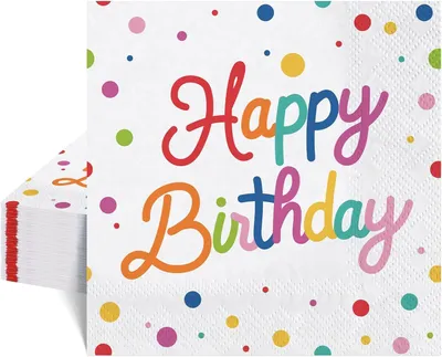 Productafbeelding van Servetten, "Happy Birthday", 40 stuks, 33x33 cm, 2-laags, voor kinderfeestjes