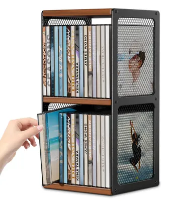 CD-Ständer aus Massivholz, 38x17,8x16 cm, Vintage-Landhausstil