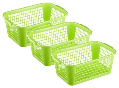 Obrázok produktu pre Sada úložných košov, 3 kusy, rozmer 35 x 24 x 14,5 cm, plast bez BPA, vhodné do kuchyne a kúpeľne