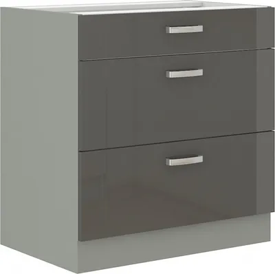 Image de Armoire à tiroirs inférieure ULLERIKE – largeur 80 cm, gris