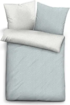 Produktbild von Biberna Melange Flanell-Wendebettwäsche 0840500-222, Größe 155x220 cm, ciel