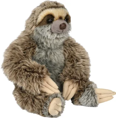 Produktbild von Uni-Toys - Faultier sitzend - 25 cm (Höhe) - Plüsch-Wildtier - Plüschtier, Kuscheltier