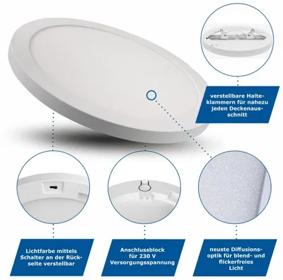 Image de OPTONICA LED panneau encastré/surface 2587, EEK : E, 30 W, 3000 lm, 3000...6000 K