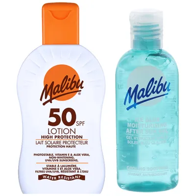 Immagine prodotto di Malibu SPF50 BALMO IN MAZIONE 200 ML + Gel dopo abbronzatura 100 ml