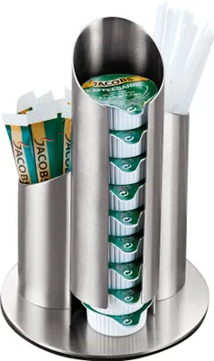 Produktbild von Esmeyer Portionsspender "MULTI" aus mattiertem Edelstahl, für Milchdöschen, Zuckertüten und Rührstäbchen , 400-2647