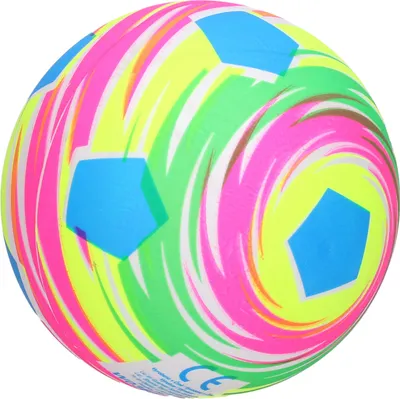 Produktbild von Ball, Gummi, nicht aufgeblasen – Fußball Regenbogen 22 cm