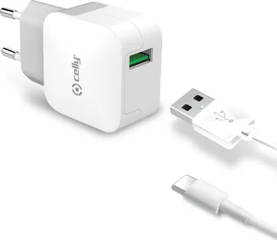 Obrázek produktu pro Domácí nabíječka Celly USB-C 2,4 A, bílá