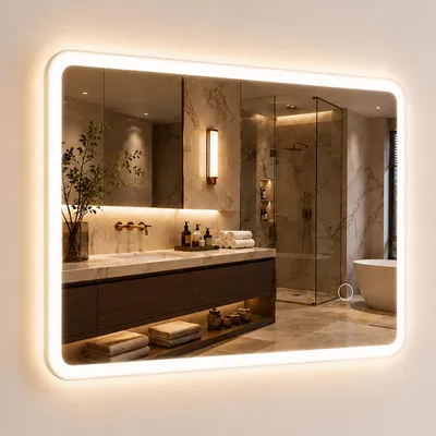 LED-Badspiegel 40x60 cm, dimmbar, 3 Lichtfarben, IP44